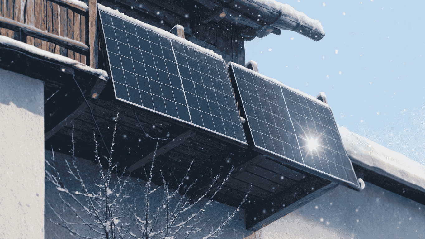 Balkonkraftwerk im winter